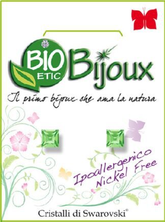 ORECCHINO CARRE' 4MM PERIDOT